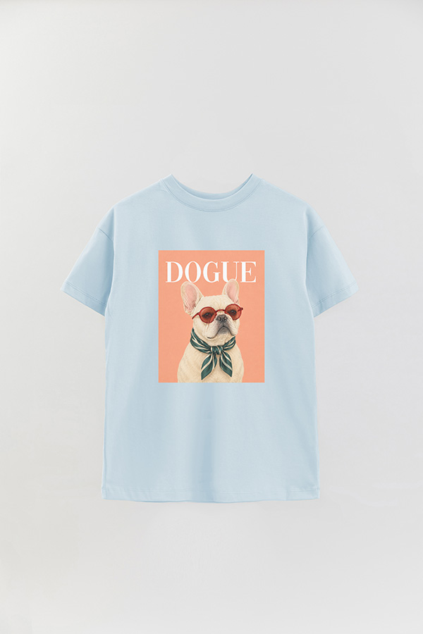 REMERA OVER ESTAMPADA DOGUE FRENCH BULLDOG CAFE STAR