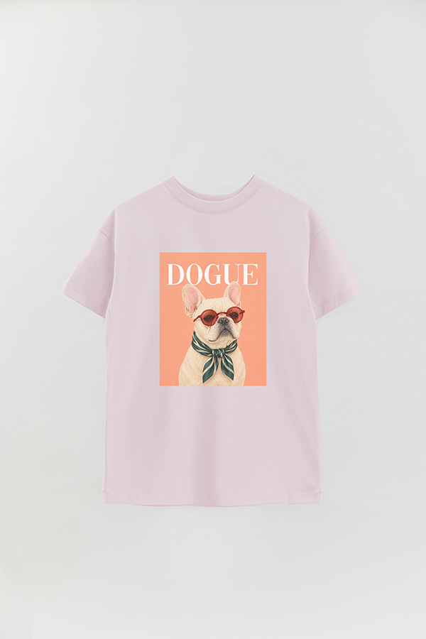 REMERA OVER ESTAMPADA DOGUE FRENCH BULLDOG CAFE STAR