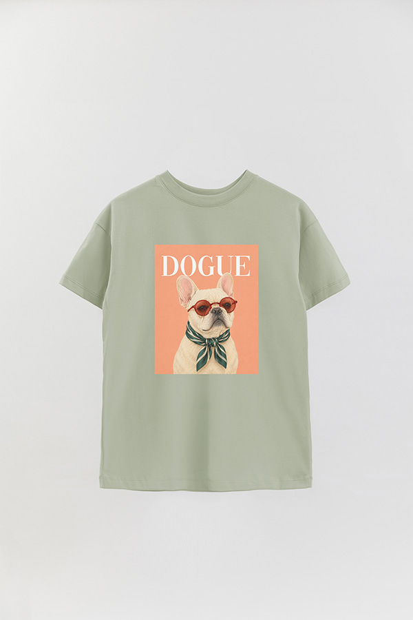 REMERA OVER ESTAMPADA DOGUE FRENCH BULLDOG CAFE STAR