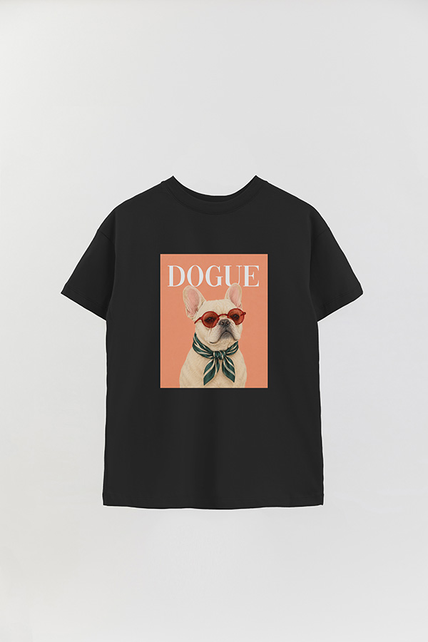 REMERA OVER ESTAMPADA DOGUE FRENCH BULLDOG CAFE STAR