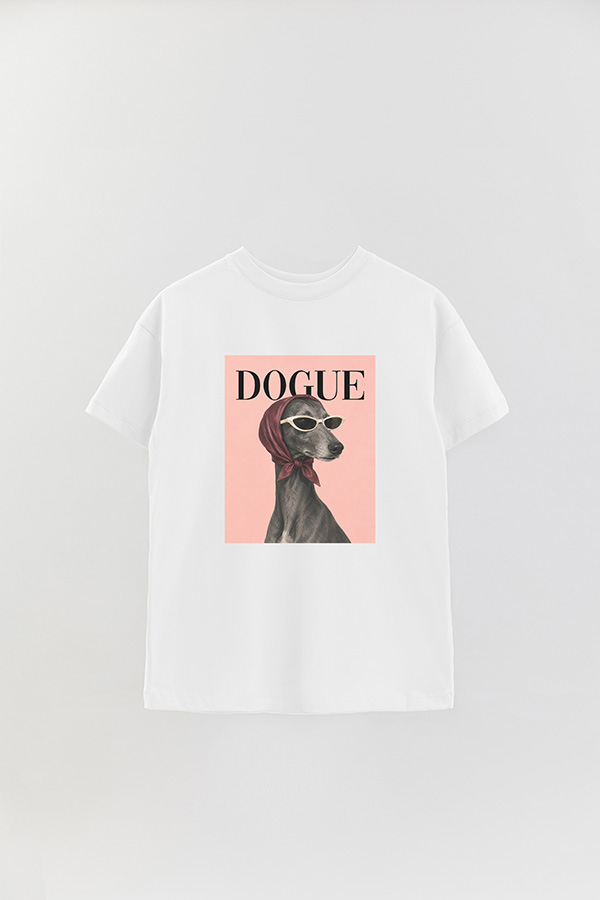 REMERA OVER ESTAMPADA DOGUE ELEGANT GREYHOUND MUSE
