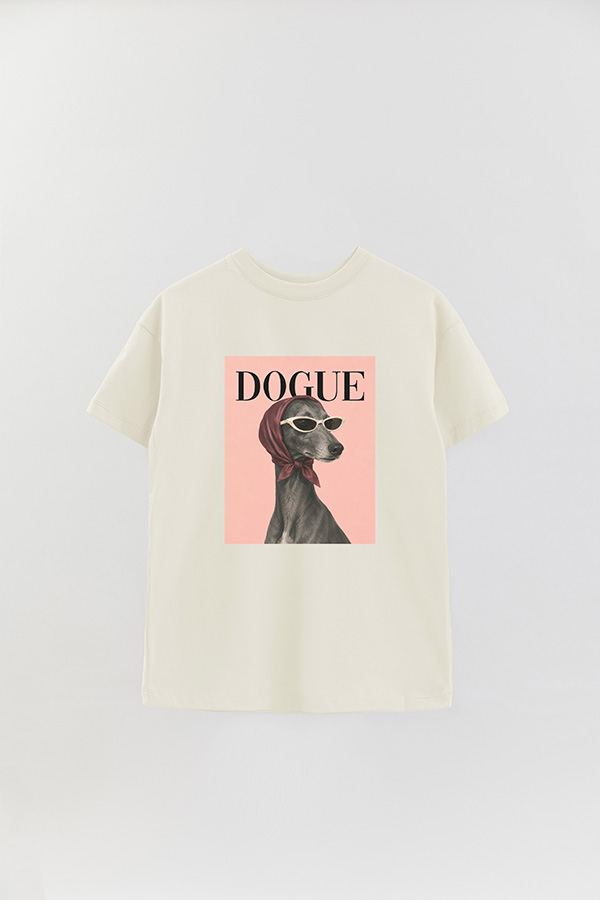 REMERA OVER ESTAMPADA DOGUE ELEGANT GREYHOUND MUSE