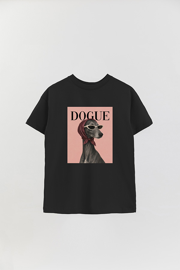 REMERA OVER ESTAMPADA DOGUE ELEGANT GREYHOUND MUSE
