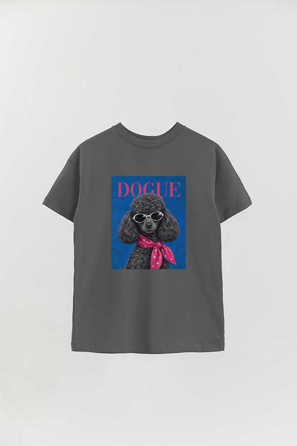 REMERA OVER ESTAMPADA DOGUE DISCO POODLE