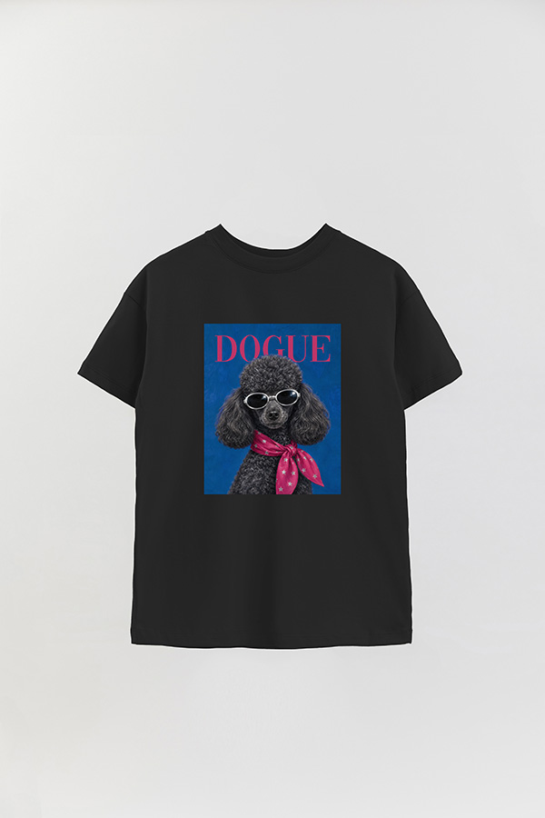 REMERA OVER ESTAMPADA DOGUE DISCO POODLE