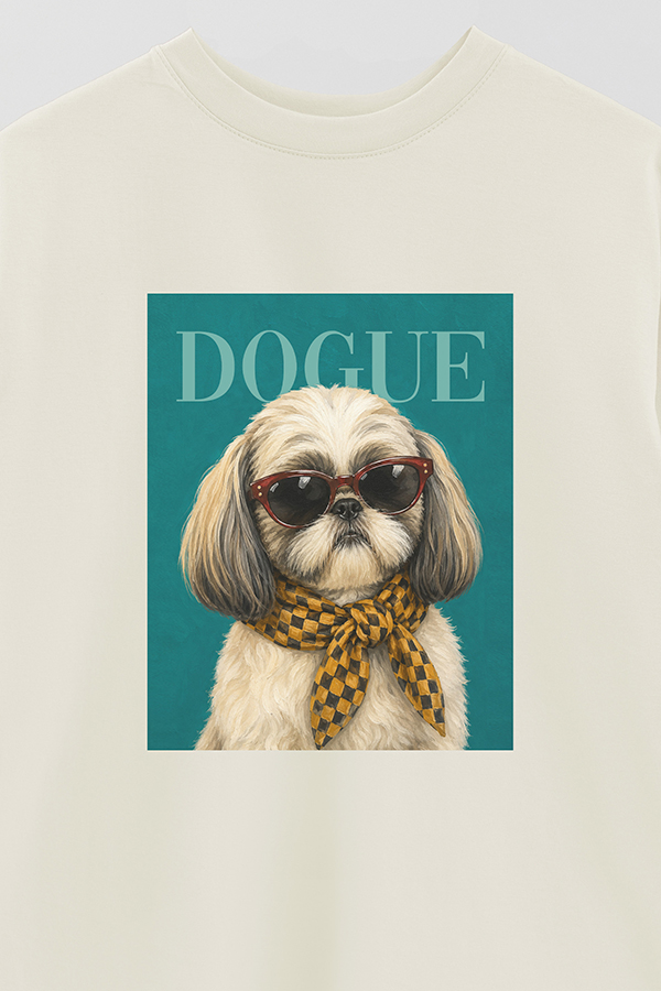REMERA OVER ESTAMPADA DOGUE CITY SHIH TZU