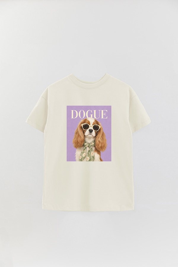 REMERA OVER ESTAMPADA DOGUE CAVALIER GARDEN MUSE