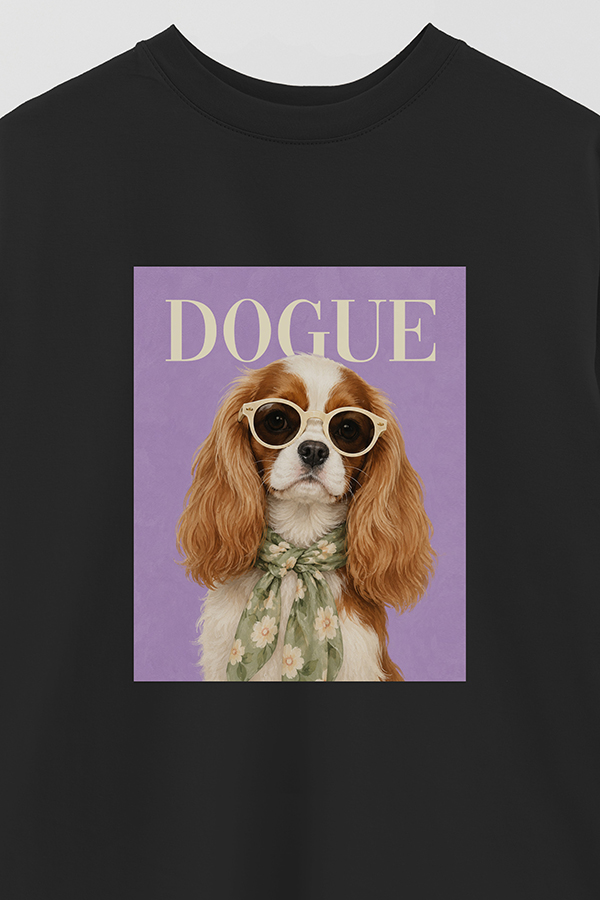 REMERA OVER ESTAMPADA DOGUE CAVALIER GARDEN MUSE