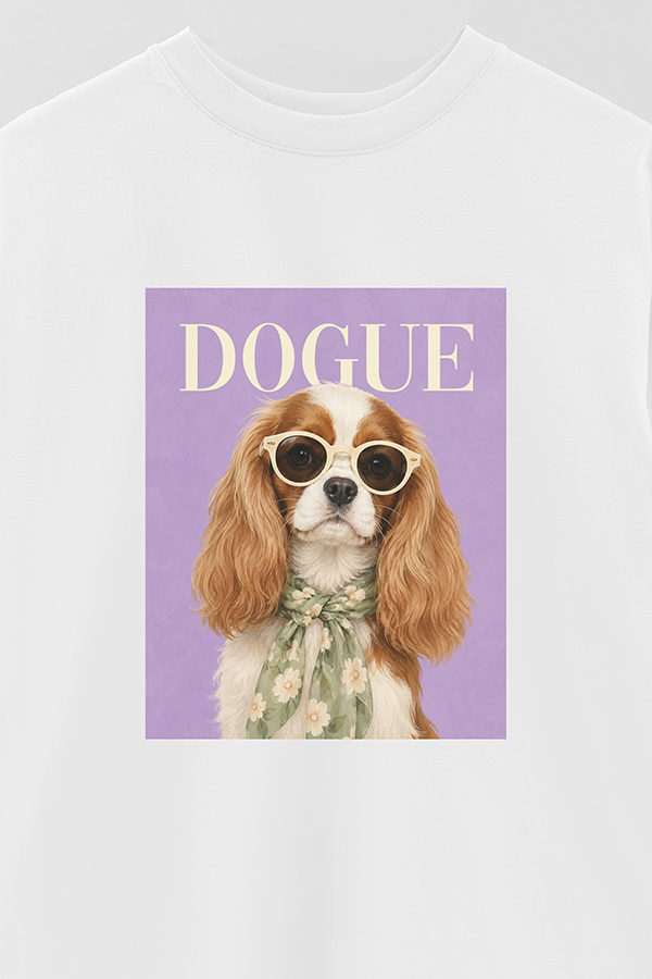 REMERA OVER ESTAMPADA DOGUE CAVALIER GARDEN MUSE