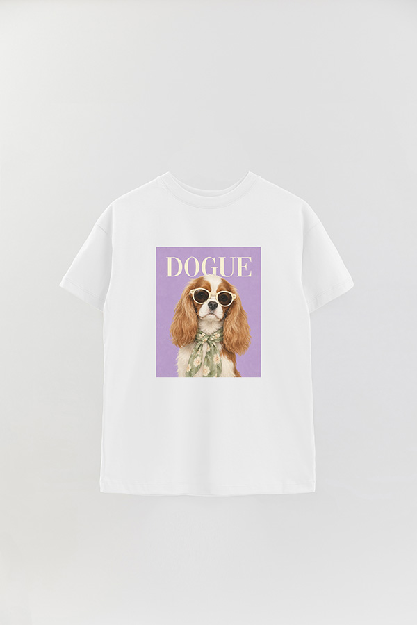 REMERA OVER ESTAMPADA DOGUE CAVALIER GARDEN MUSE