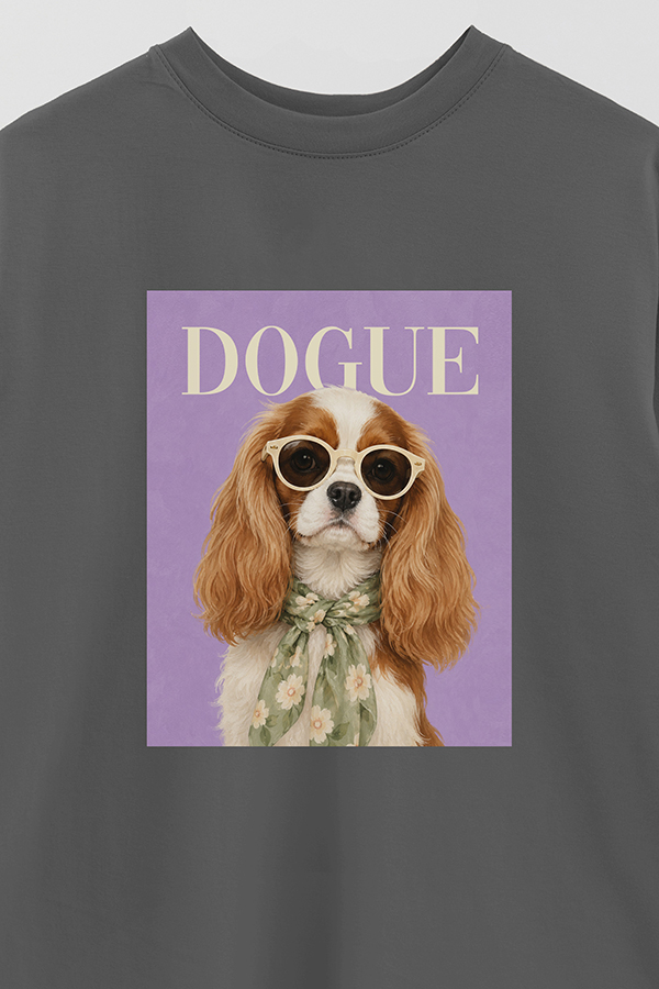 REMERA OVER ESTAMPADA DOGUE CAVALIER GARDEN MUSE