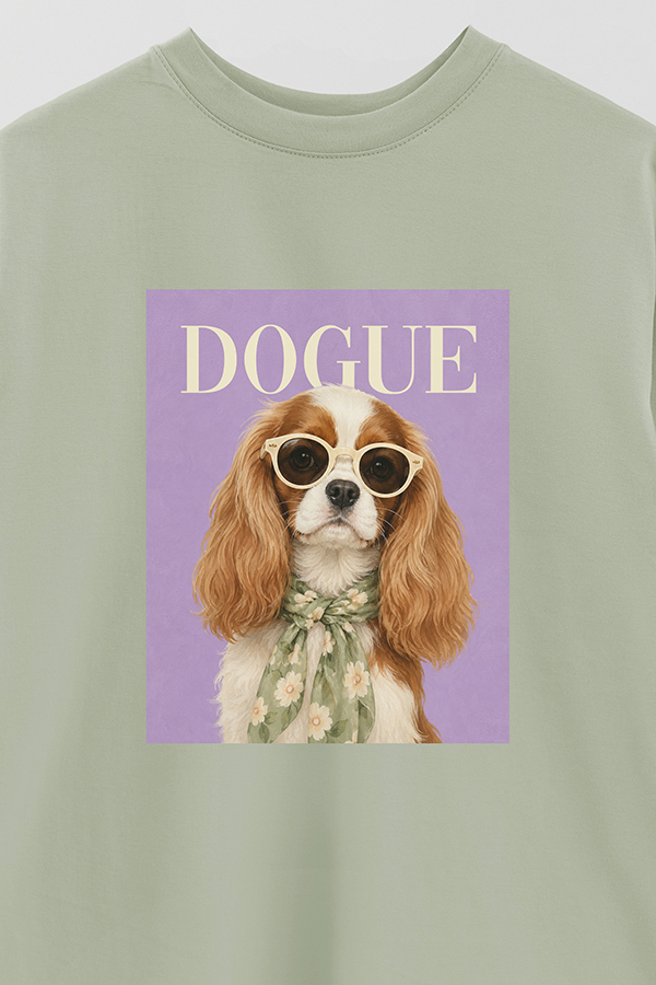 REMERA OVER ESTAMPADA DOGUE CAVALIER GARDEN MUSE
