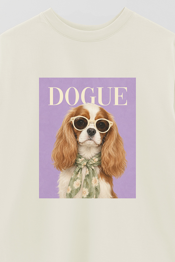 REMERA OVER ESTAMPADA DOGUE CAVALIER GARDEN MUSE