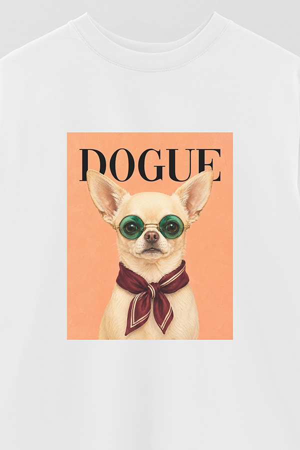 REMERA OVER ESTAMPADA DOGUE CAFE CHIHUAHUA