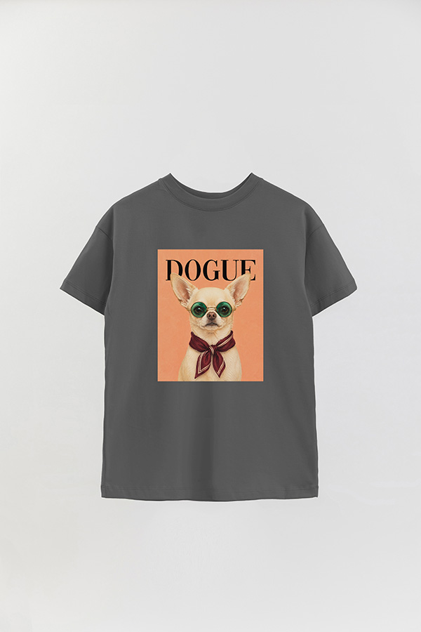 REMERA OVER ESTAMPADA DOGUE CAFE CHIHUAHUA