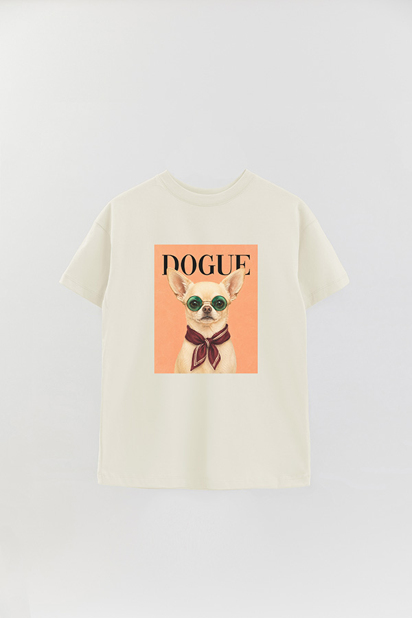 REMERA OVER ESTAMPADA DOGUE CAFE CHIHUAHUA