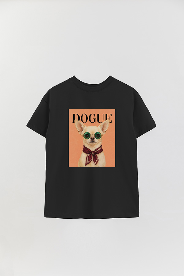 REMERA OVER ESTAMPADA DOGUE CAFE CHIHUAHUA