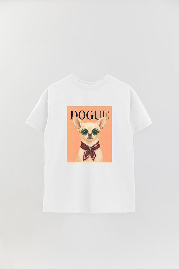 REMERA OVER ESTAMPADA DOGUE CAFE CHIHUAHUA