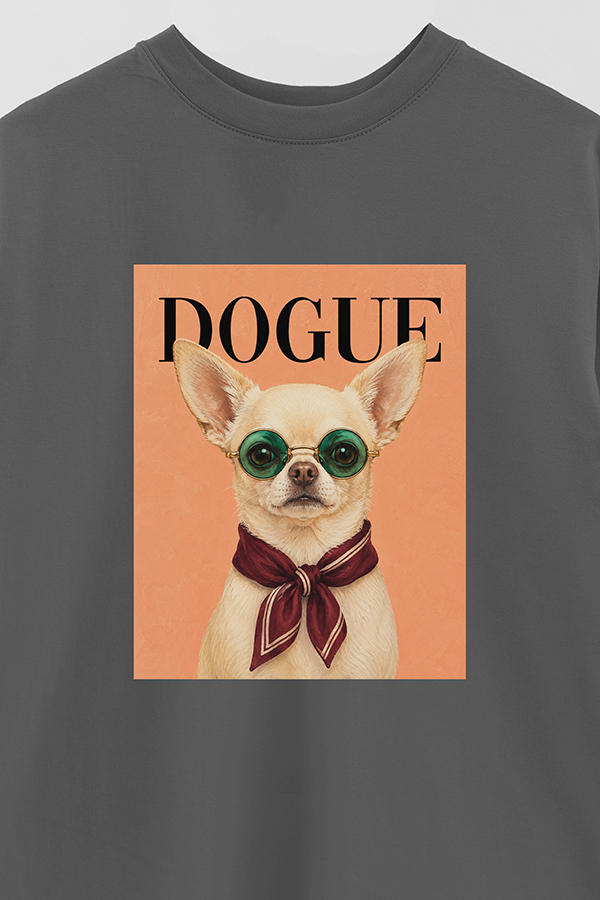 REMERA OVER ESTAMPADA DOGUE CAFE CHIHUAHUA