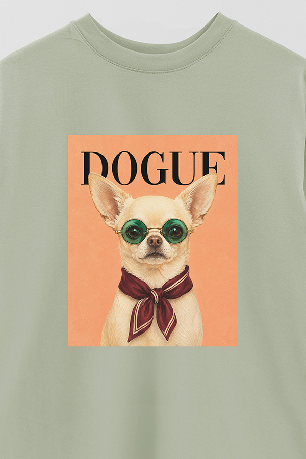 REMERA OVER ESTAMPADA DOGUE CAFE CHIHUAHUA