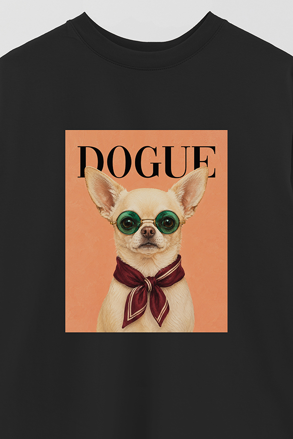 REMERA OVER ESTAMPADA DOGUE CAFE CHIHUAHUA