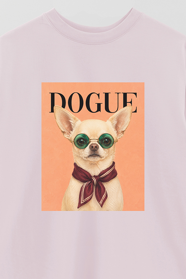 REMERA OVER ESTAMPADA DOGUE CAFE CHIHUAHUA