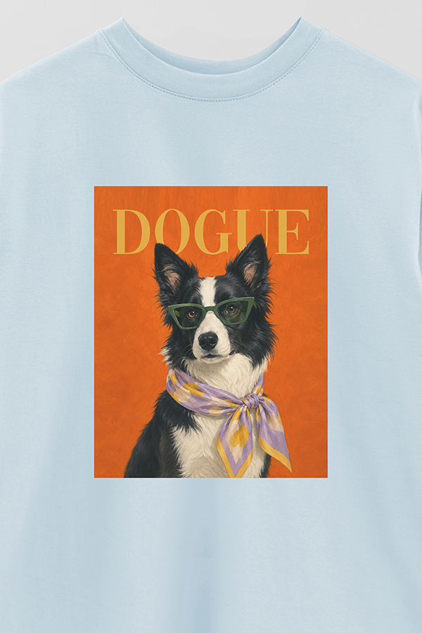 REMERA OVER ESTAMPADA DOGUE BORDER COLLIE ART DIRECTOR
