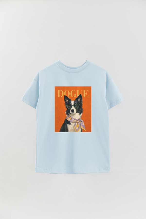 REMERA OVER ESTAMPADA DOGUE BORDER COLLIE ART DIRECTOR