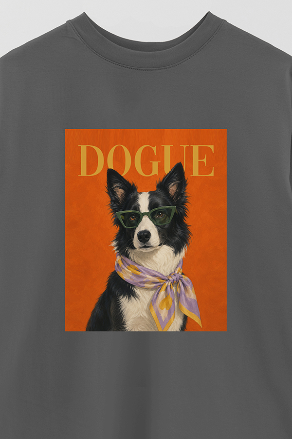 REMERA OVER ESTAMPADA DOGUE BORDER COLLIE ART DIRECTOR