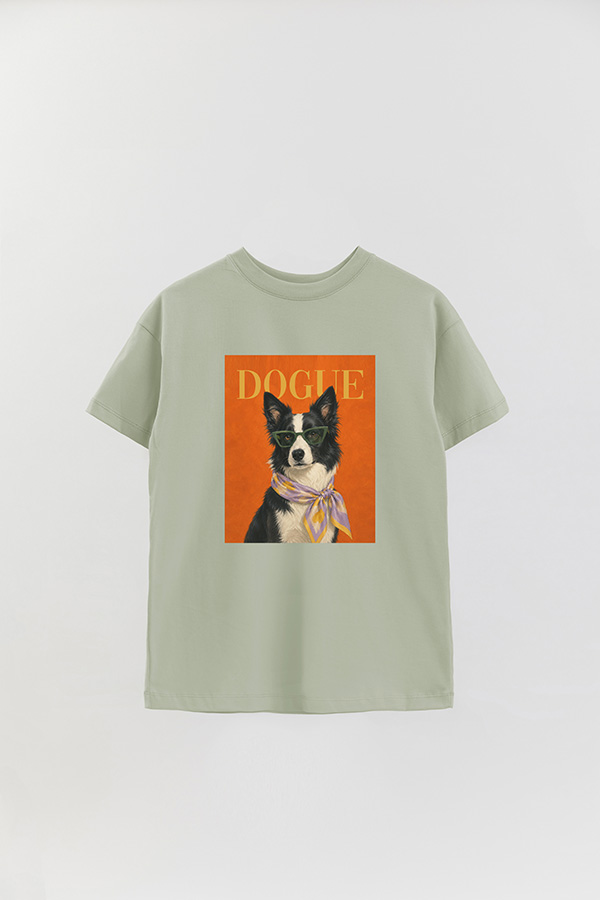 REMERA OVER ESTAMPADA DOGUE BORDER COLLIE ART DIRECTOR