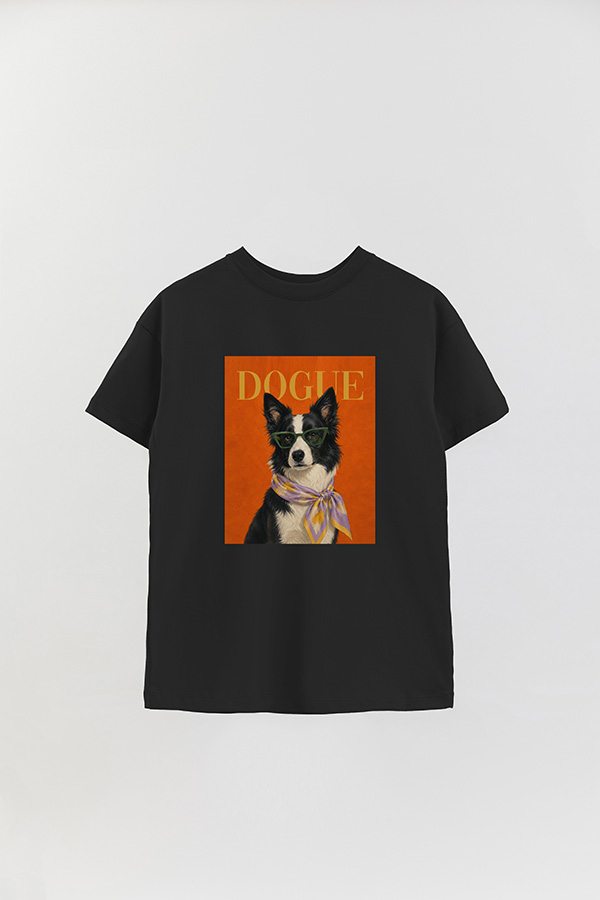 REMERA OVER ESTAMPADA DOGUE BORDER COLLIE ART DIRECTOR