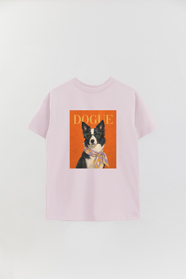 REMERA OVER ESTAMPADA DOGUE BORDER COLLIE ART DIRECTOR