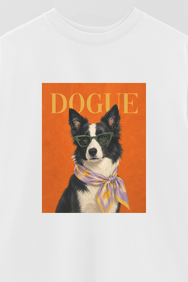 REMERA OVER ESTAMPADA DOGUE BORDER COLLIE ART DIRECTOR
