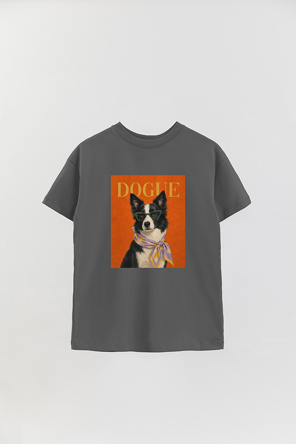 REMERA OVER ESTAMPADA DOGUE BORDER COLLIE ART DIRECTOR