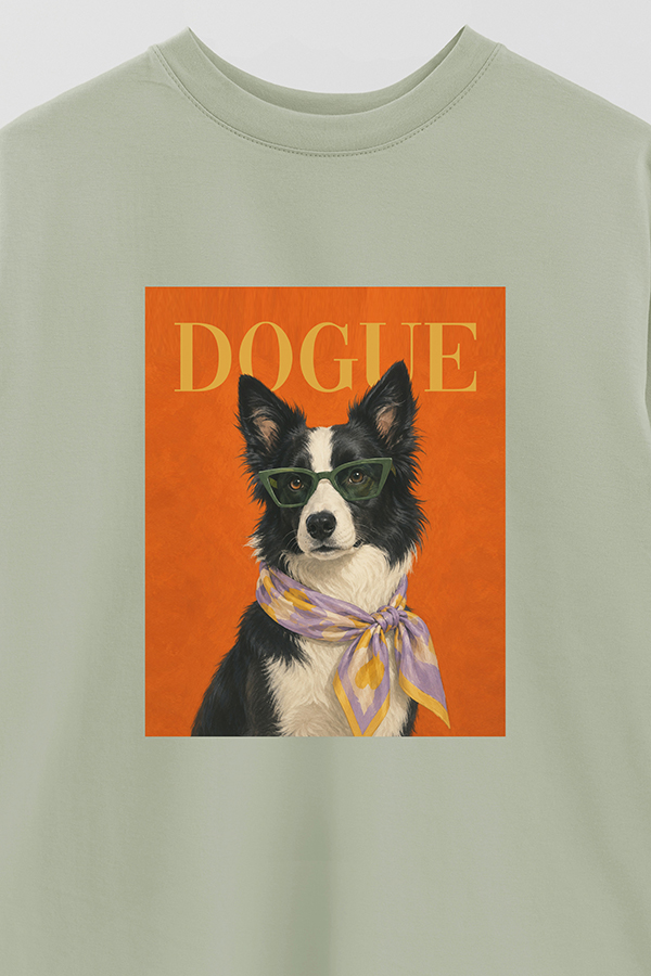 REMERA OVER ESTAMPADA DOGUE BORDER COLLIE ART DIRECTOR