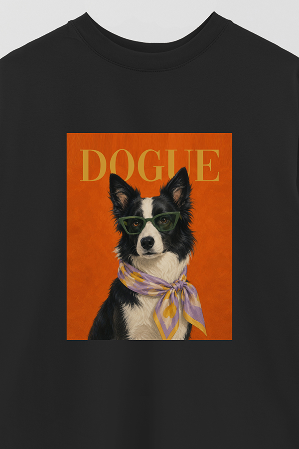 REMERA OVER ESTAMPADA DOGUE BORDER COLLIE ART DIRECTOR