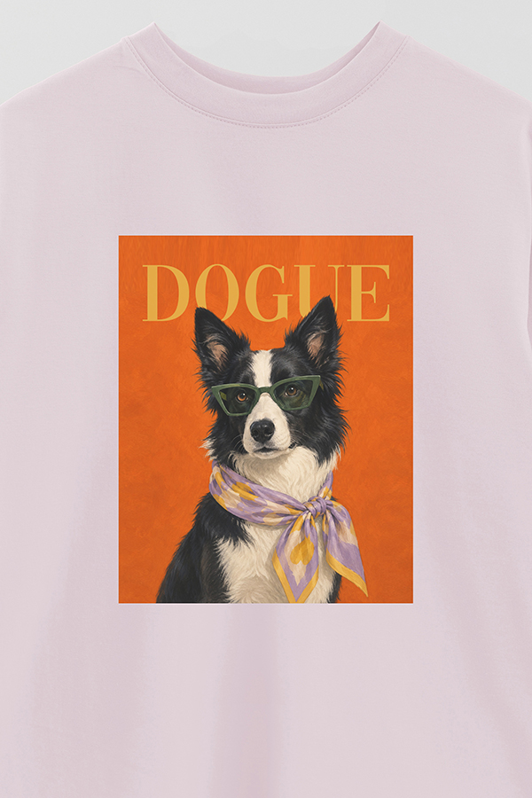 REMERA OVER ESTAMPADA DOGUE BORDER COLLIE ART DIRECTOR