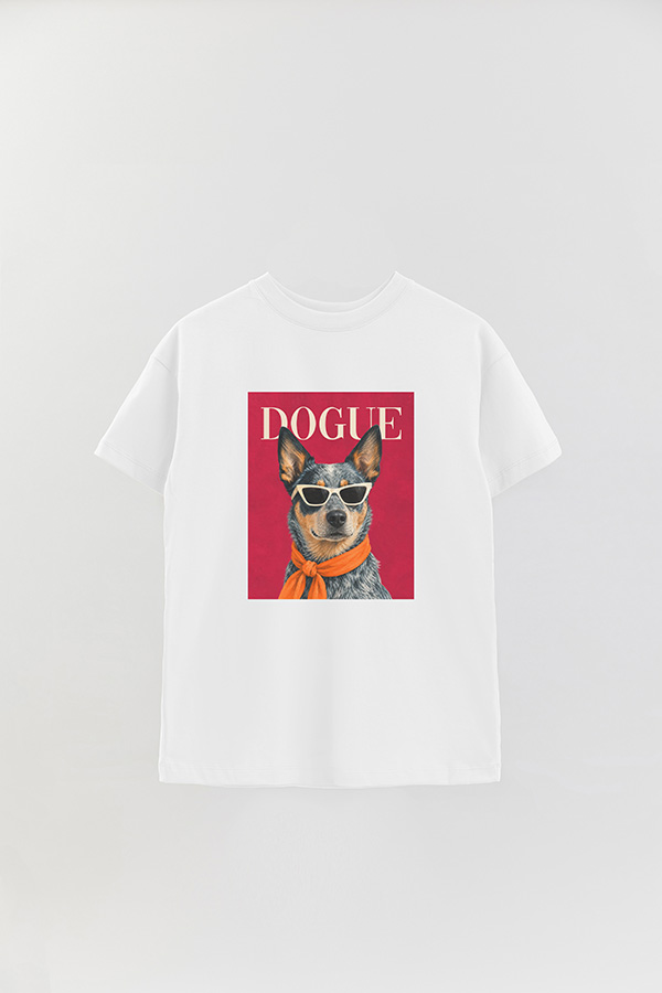 REMERA OVER ESTAMPADA DOGUE BLUE HEELER POP PORTRAIT