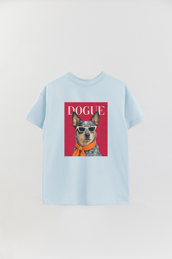 REMERA OVER ESTAMPADA DOGUE BLUE HEELER POP PORTRAIT