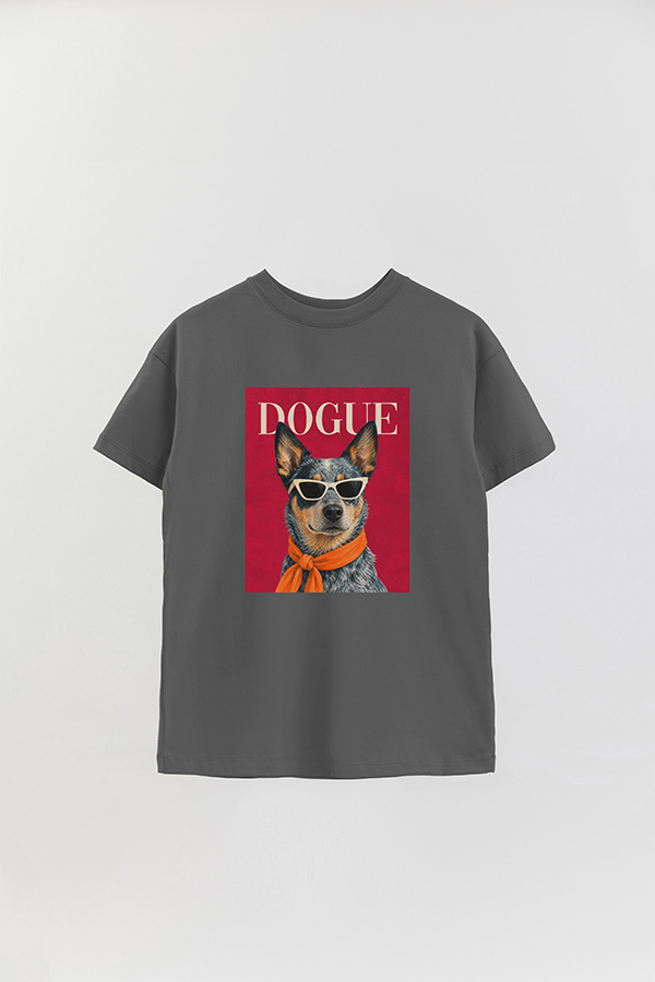 REMERA OVER ESTAMPADA DOGUE BLUE HEELER POP PORTRAIT
