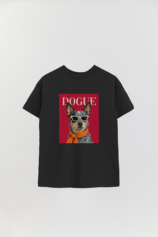 REMERA OVER ESTAMPADA DOGUE BLUE HEELER POP PORTRAIT