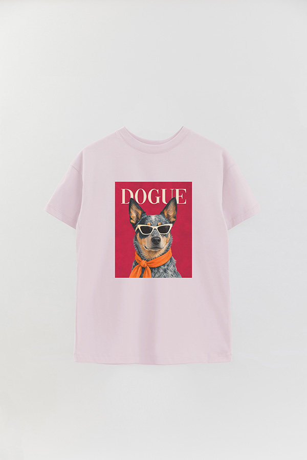 REMERA OVER ESTAMPADA DOGUE BLUE HEELER POP PORTRAIT