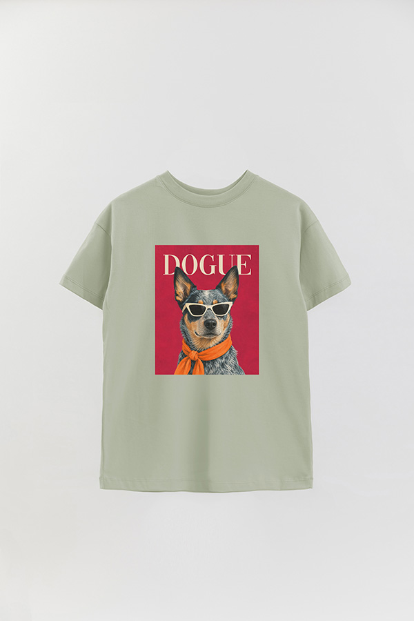 REMERA OVER ESTAMPADA DOGUE BLUE HEELER POP PORTRAIT