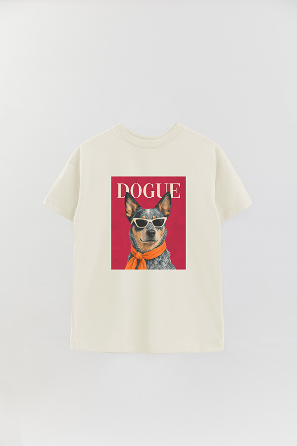 REMERA OVER ESTAMPADA DOGUE BLUE HEELER POP PORTRAIT