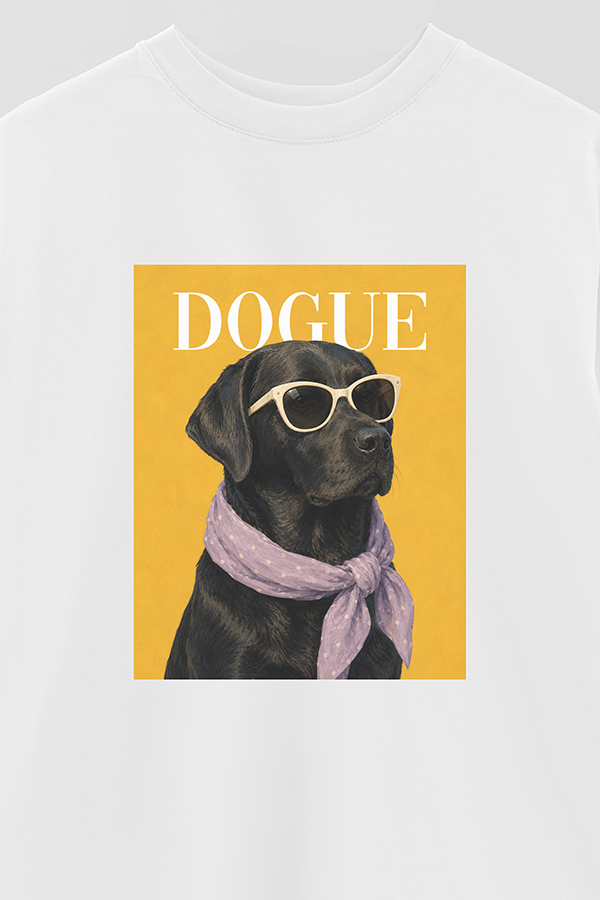 REMERA OVER ESTAMPADA DOGUE BLACK LABRADOR POP PORTRAIT