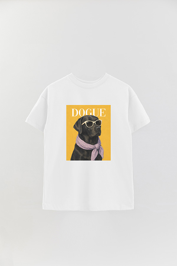 REMERA OVER ESTAMPADA DOGUE BLACK LABRADOR POP PORTRAIT