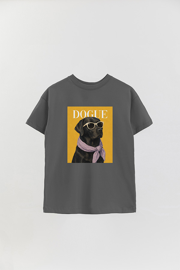 REMERA OVER ESTAMPADA DOGUE BLACK LABRADOR POP PORTRAIT