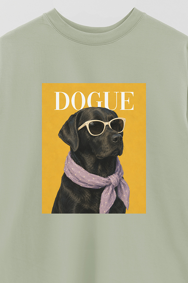 REMERA OVER ESTAMPADA DOGUE BLACK LABRADOR POP PORTRAIT