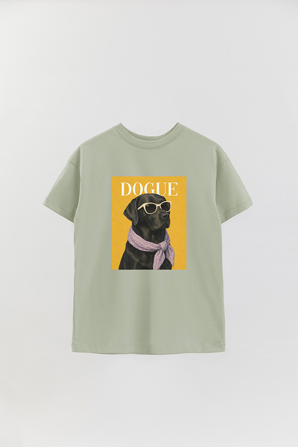 REMERA OVER ESTAMPADA DOGUE BLACK LABRADOR POP PORTRAIT