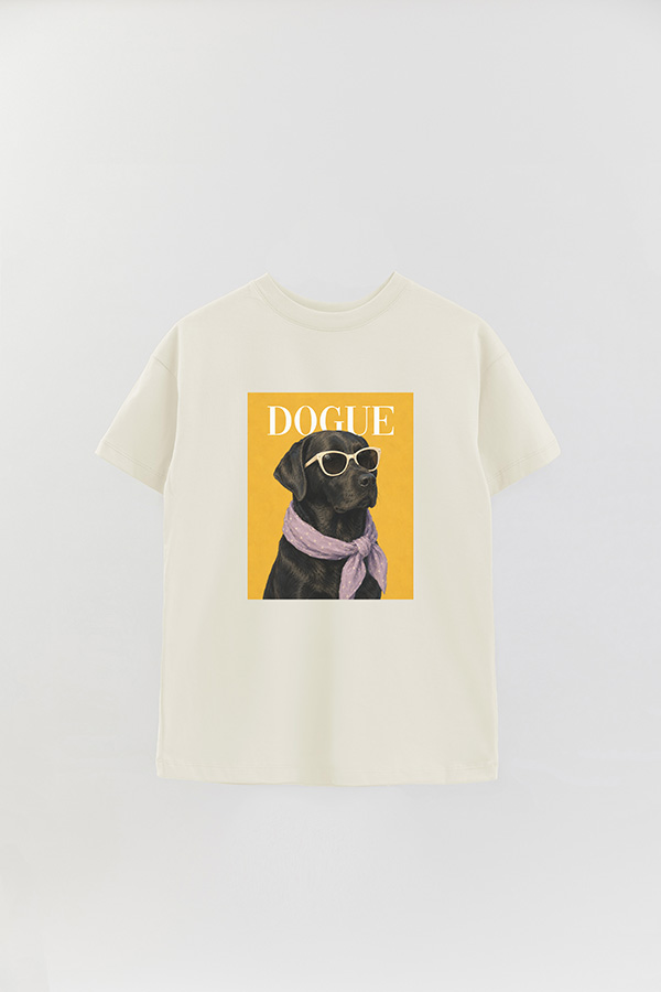 REMERA OVER ESTAMPADA DOGUE BLACK LABRADOR POP PORTRAIT